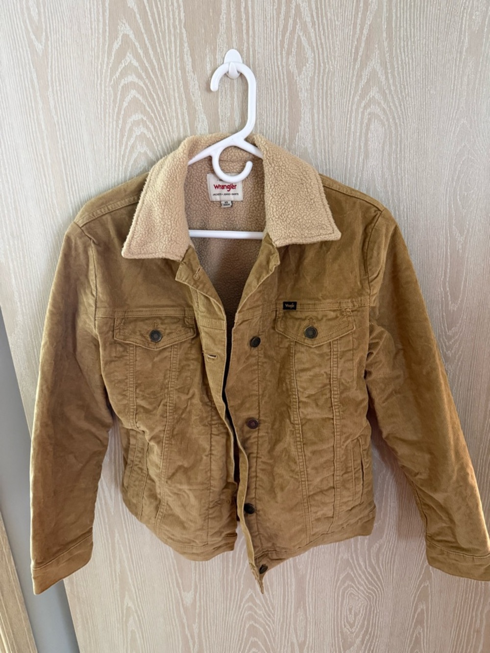 Wrangler Tan Corduroy Sherpa-Lined Jacket